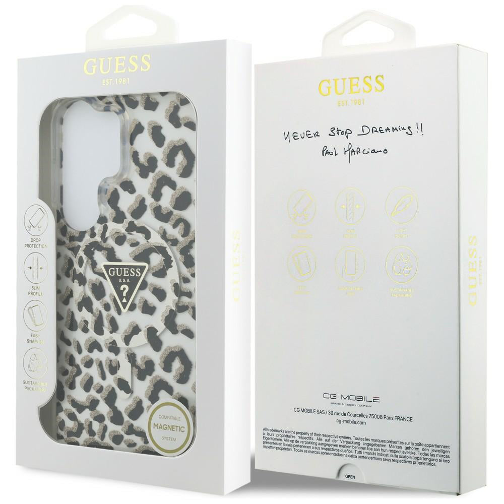 MagSafe-kotelo Samsung Galaxy S26 Ultra S948:lle, Guess, IML Leopard -kuosi, Musta
