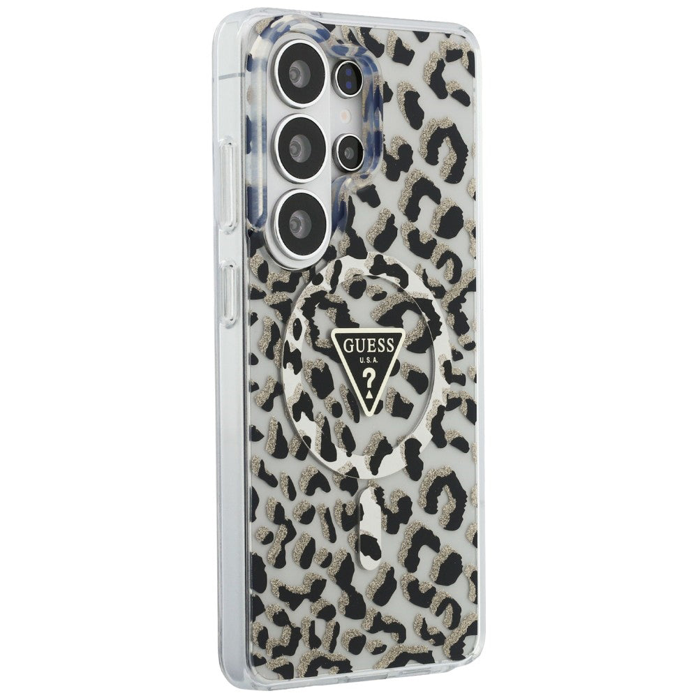 MagSafe-kotelo Samsung Galaxy S26 Ultra S948:lle, Guess, IML Leopard -kuosi, Musta