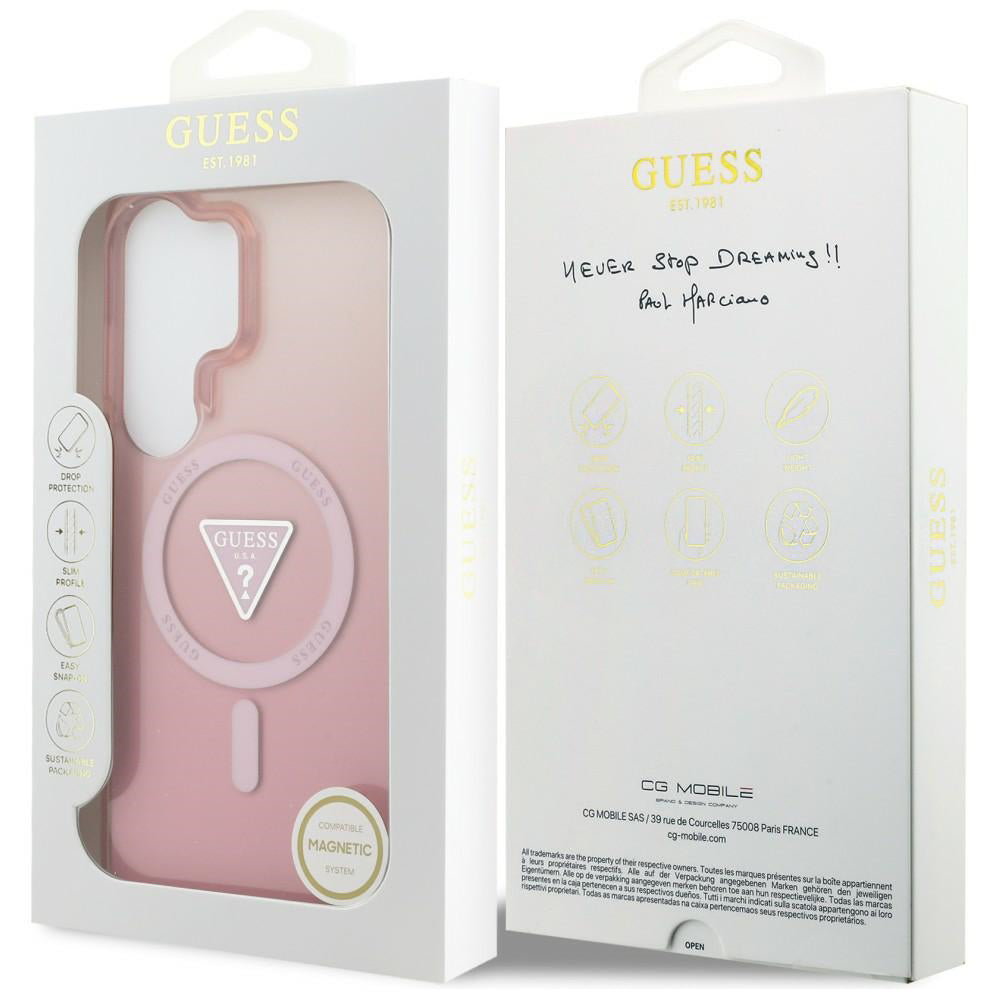MagSafe-kotelo Samsung Galaxy S26 Ultra S948:lle, Guess, IML Gradient Triangle -logo, Pinkki