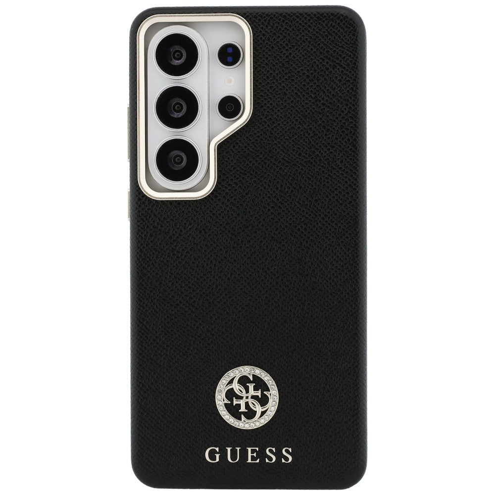 MagSafe Case for Samsung Galaxy S26 Ultra S948, Guess, Rhinestone Round Logo, Black