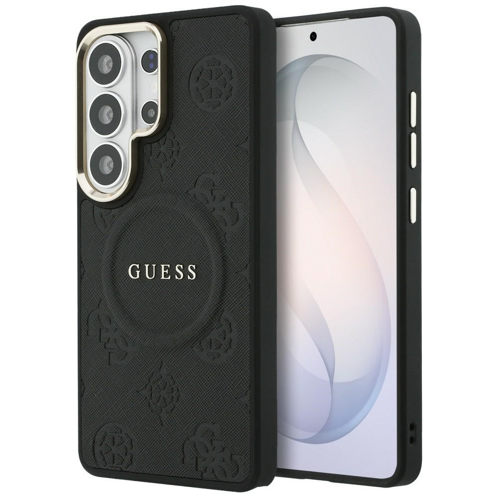 MagSafe-kotelo Samsung Galaxy S26 Ultra S948:lle, GUESS, Saffiano Peony Embossed Ring, Musta