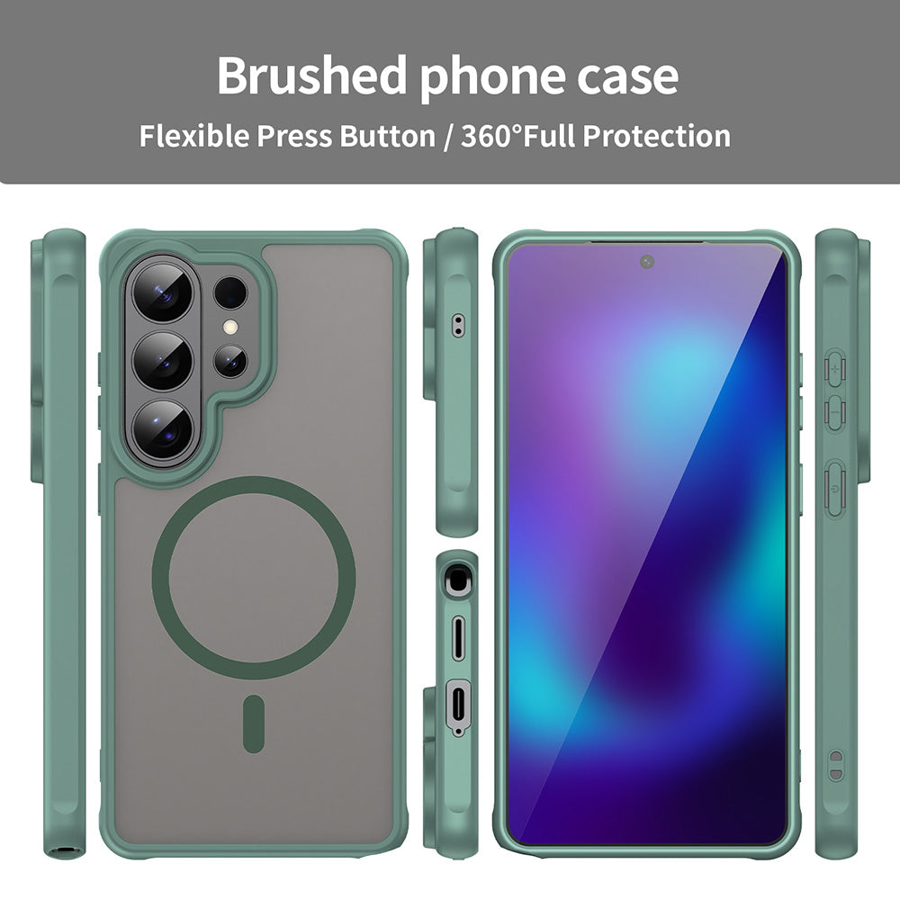 MagSafe Case for Samsung Galaxy S26 Ultra, Techsuit, HaloFrost II, Green