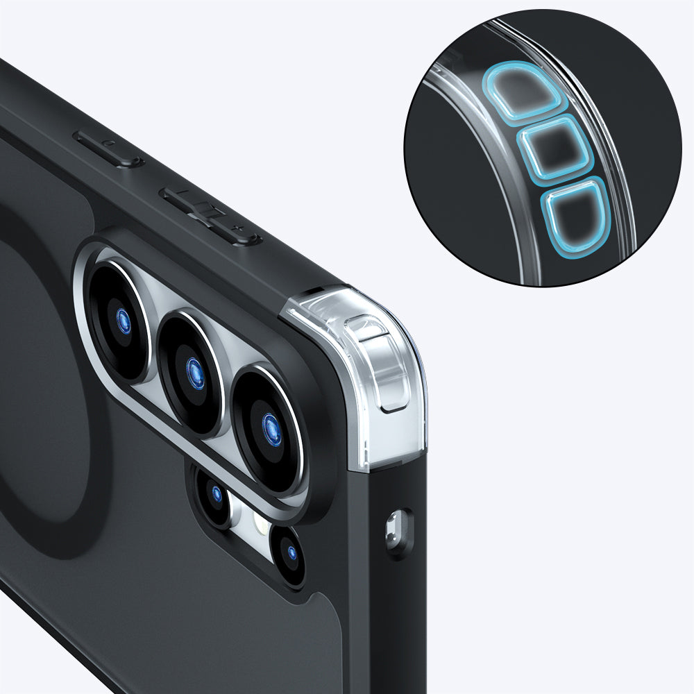 MagSafe-kotelo Samsung Galaxy S26 Ultra S948:lle, Techsuit, PureFrost, Satinoitu Musta