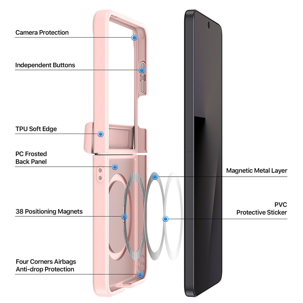 MagSafe-kuori Samsung Galaxy Z Flip8 F776:lle, DUX DUCIS, Yind, Vaaleanpunainen