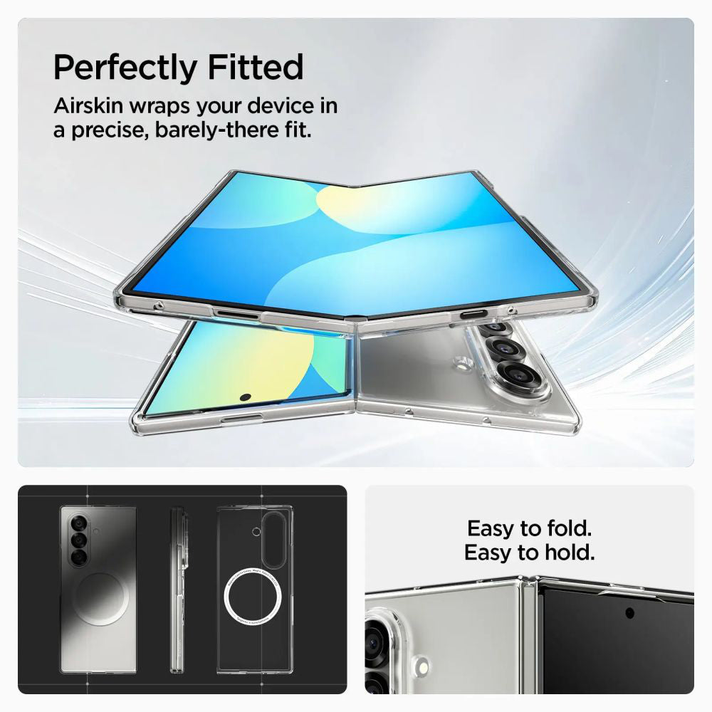 MagSafe-kotelo Samsung Galaxy Z Fold7 F966:lle, Spigen, Air Skin, Läpinäkyvä ACS09545