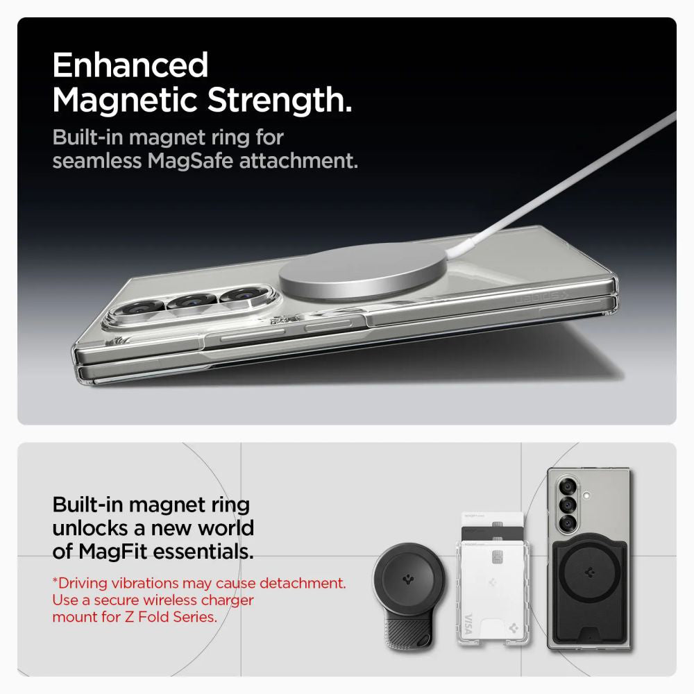 MagSafe-kotelo Samsung Galaxy Z Fold7 F966:lle, Spigen, Air Skin, Läpinäkyvä ACS09545