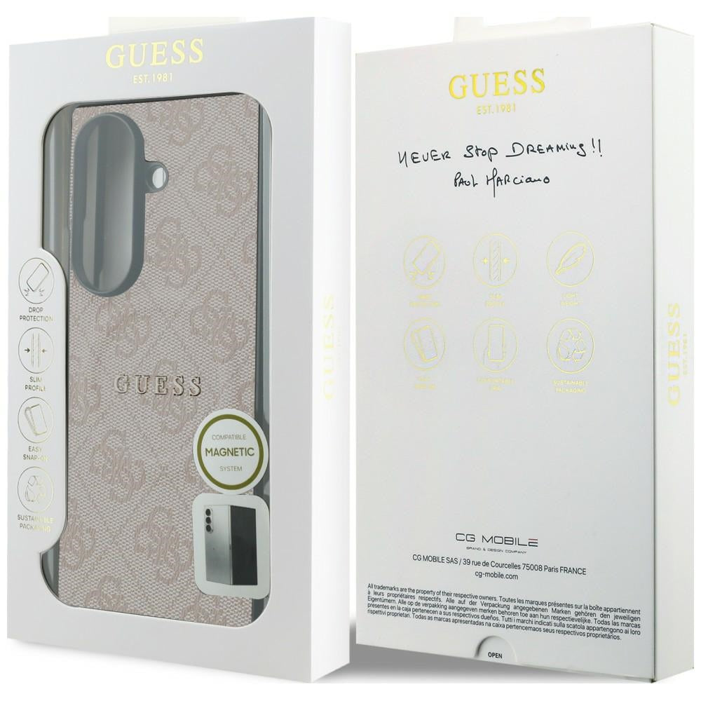 MagSafe-kuori Samsung Galaxy Z Fold8 Ultra F976:lle, Guess, 4G Leather Classic, Vaaleanpunainen