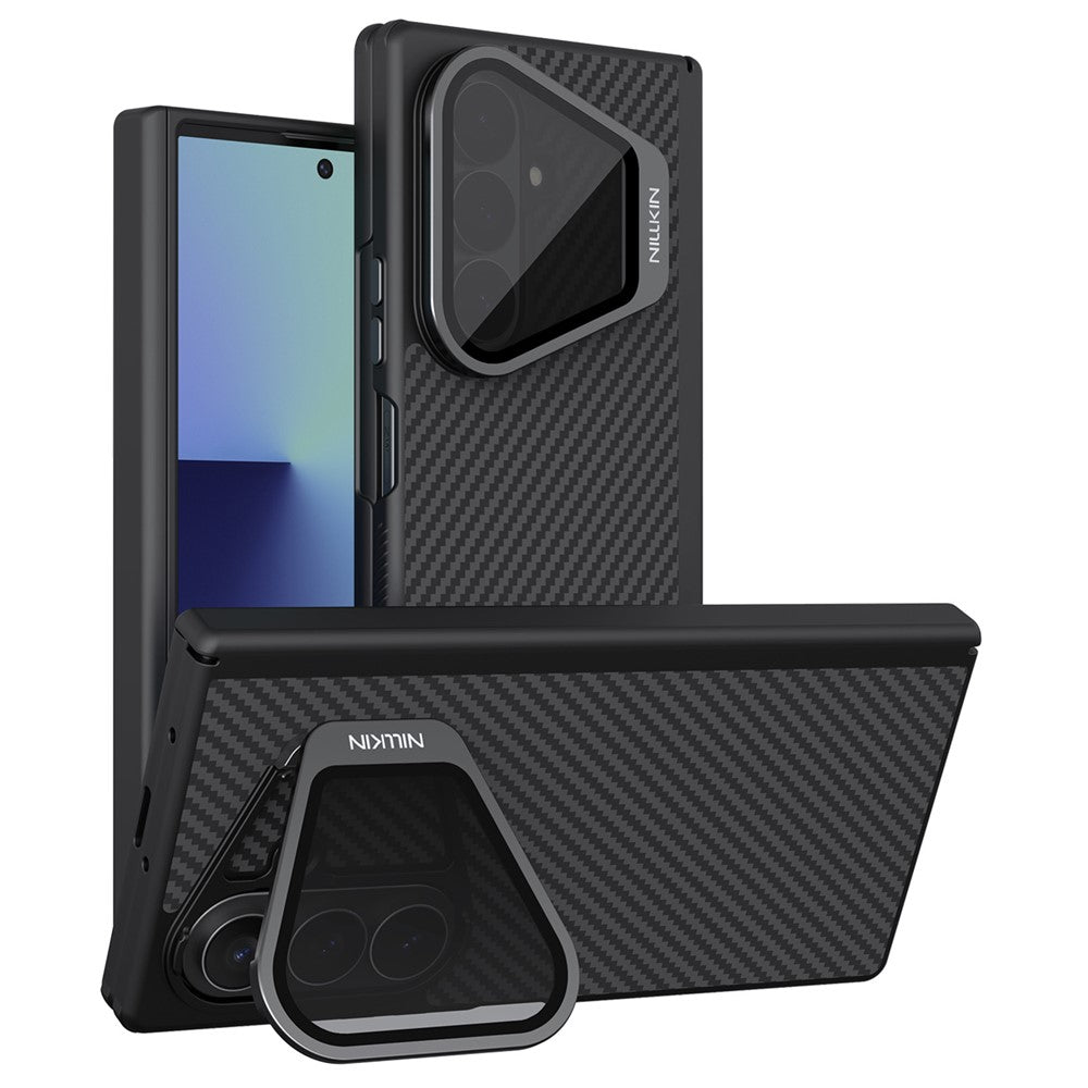 MagSafe-kuori Samsung Galaxy Z Fold8 Ultra F976:lle, Nillkin, CarboProp läpinäkyvällä mustalla linssinsuojalla, musta