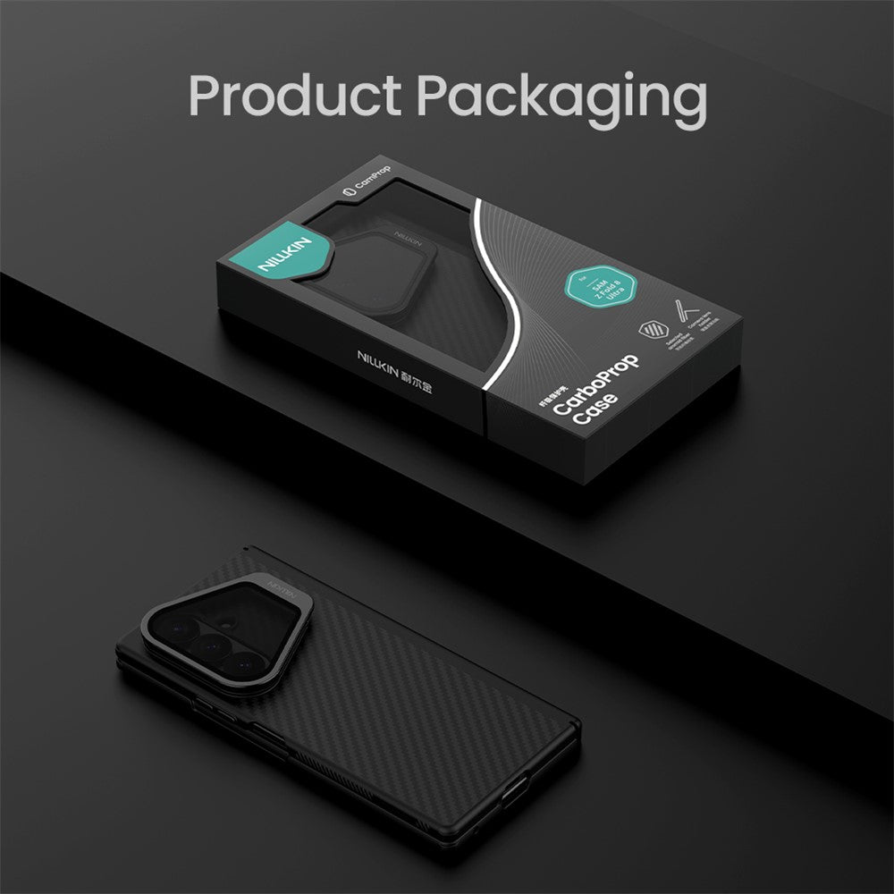 MagSafe-kuori Samsung Galaxy Z Fold8 Ultra F976:lle, Nillkin, CarboProp läpinäkyvällä mustalla linssinsuojalla, musta