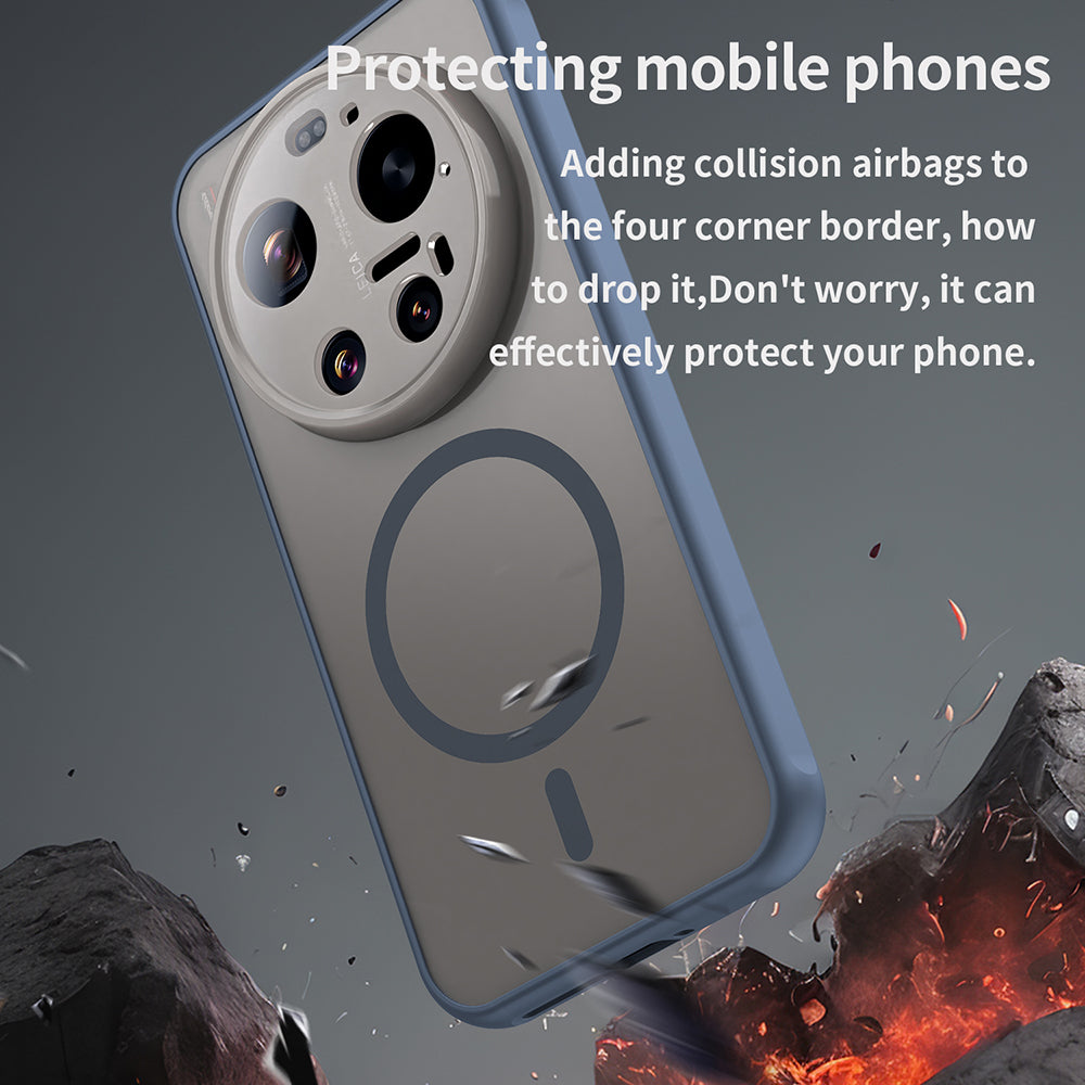 MagSafe Case for Xiaomi 17 Ultra, Techsuit, HaloFrost II, Navy Blue