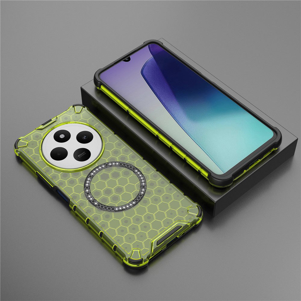 MagSafe-kuori Xiaomi Poco C75 / Redmi 14C:lle, Techsuit, HoneyComb Shield, Vihreä
