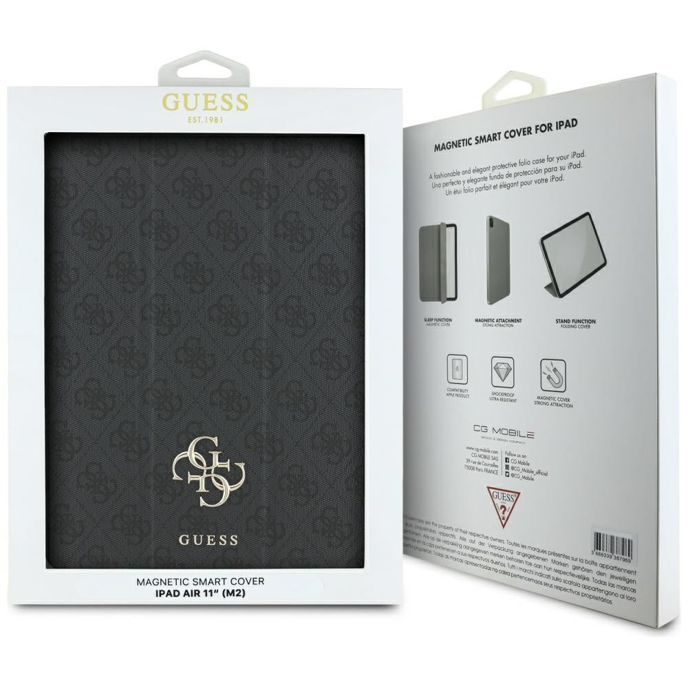 Kuori Apple iPad Air 11 (2026) / iPad Air 11 (2025) / Air 11 (2024), Guess, 4G Iso Logo, Musta