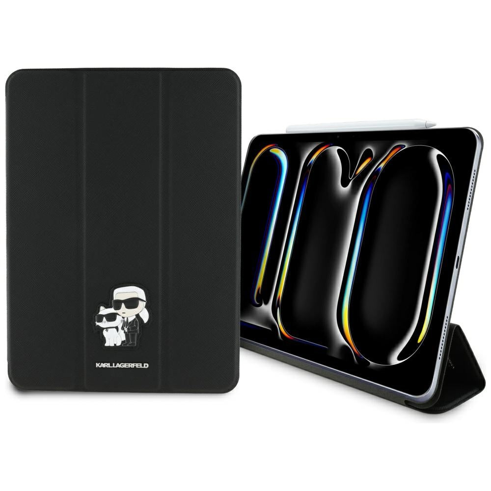 Suojakotelo Apple iPad Pro 11:lle (2024), Karl Lagerfeld, Saffiano Karl & Choupette, Musta