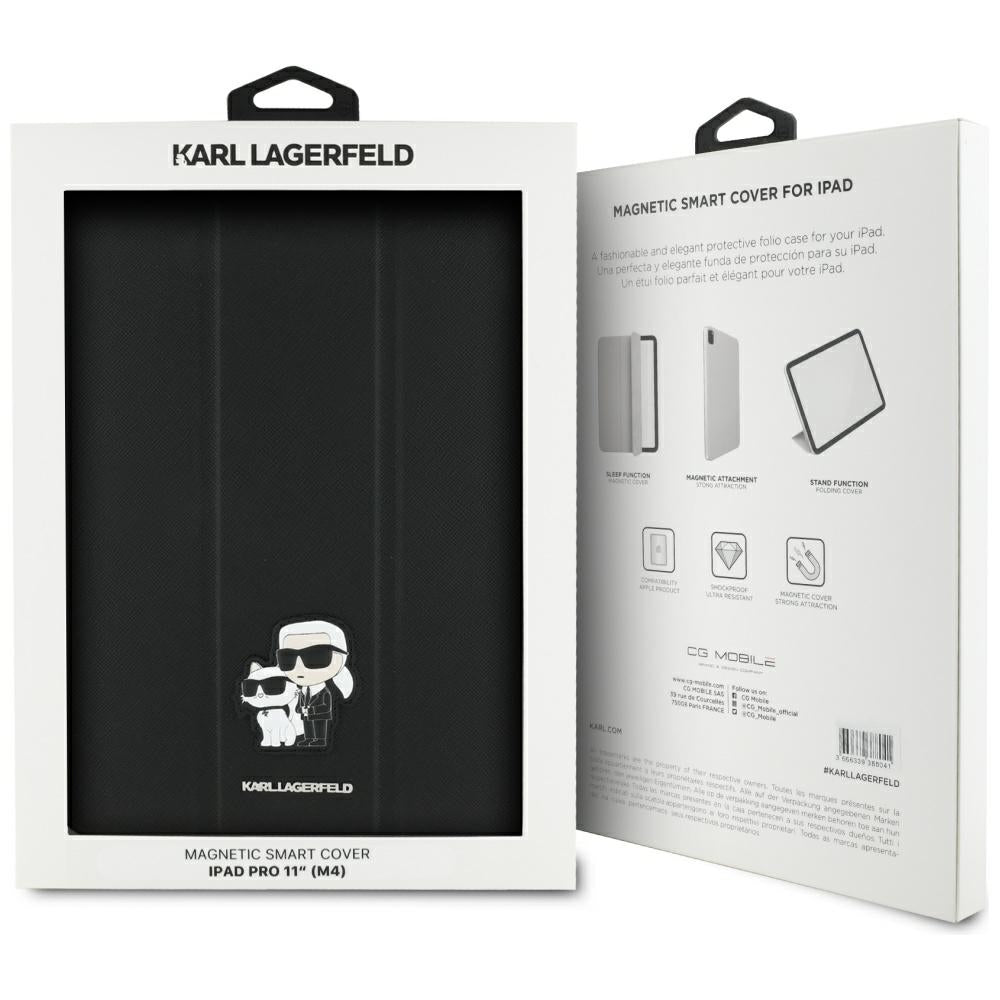 Suojakotelo Apple iPad Pro 11:lle (2024), Karl Lagerfeld, Saffiano Karl & Choupette, Musta