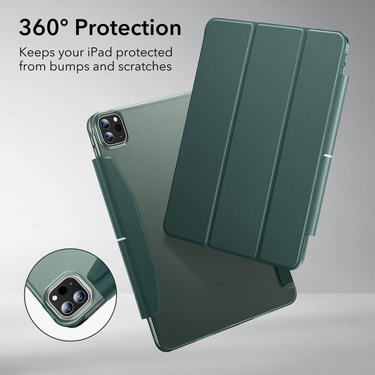Suojakotelo Apple iPad Pro 13 (2024), ESR, Ascend Trifold, Satinoitu Vihreä