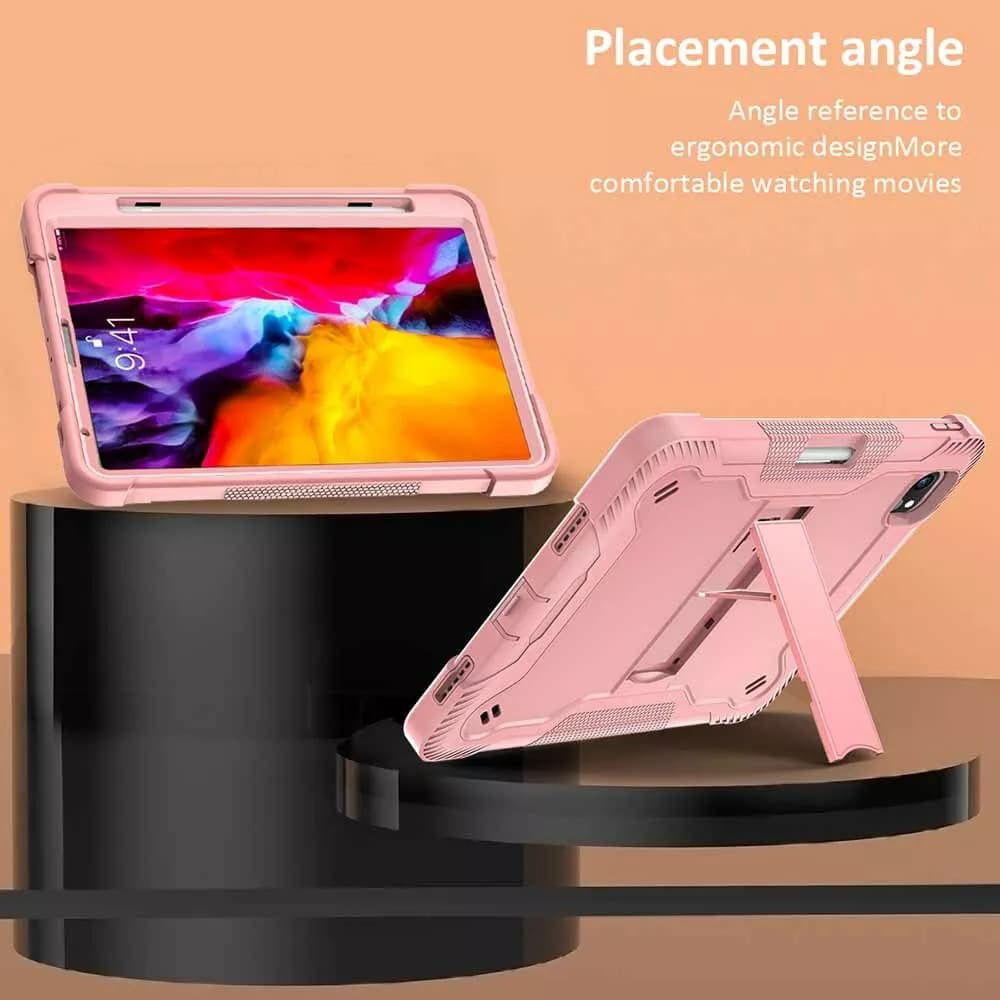 Kuori Apple iPad Pro 13 (2024):lle, Techsuit, Rugged TabShell, Vaaleanpunainen
