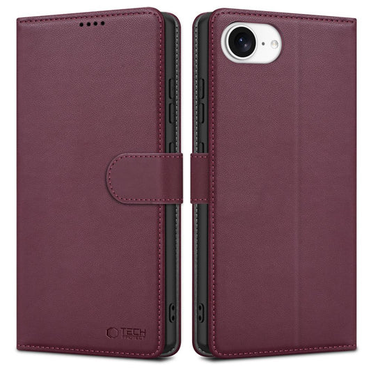 Kotelo Apple iPhone 16e:lle, Tech-Protect, Wallet, Kirsikanpunainen