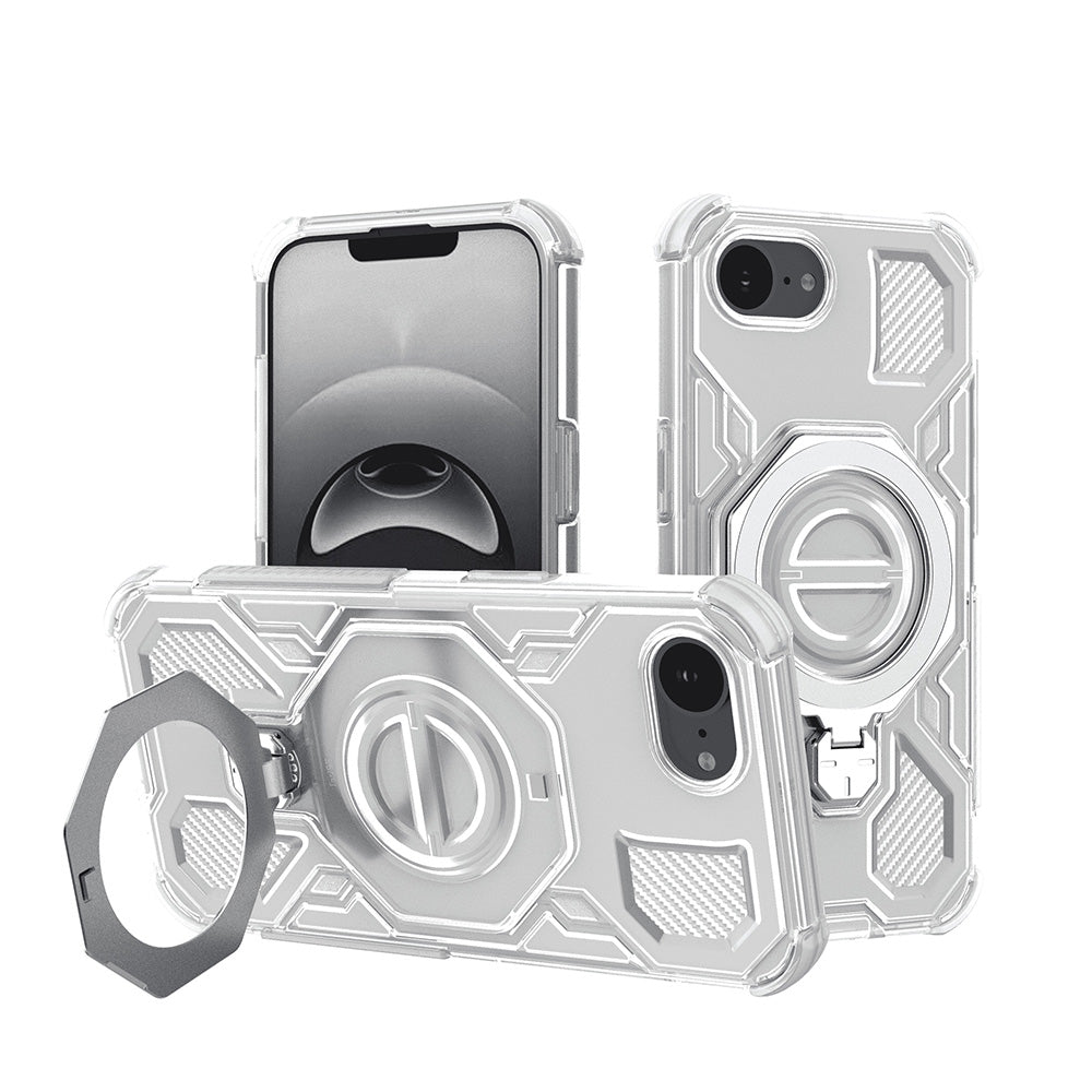 Kuori Apple iPhone 17e / 16e:lle, Techsuit, Carbon Shield Pro, Valkoinen
