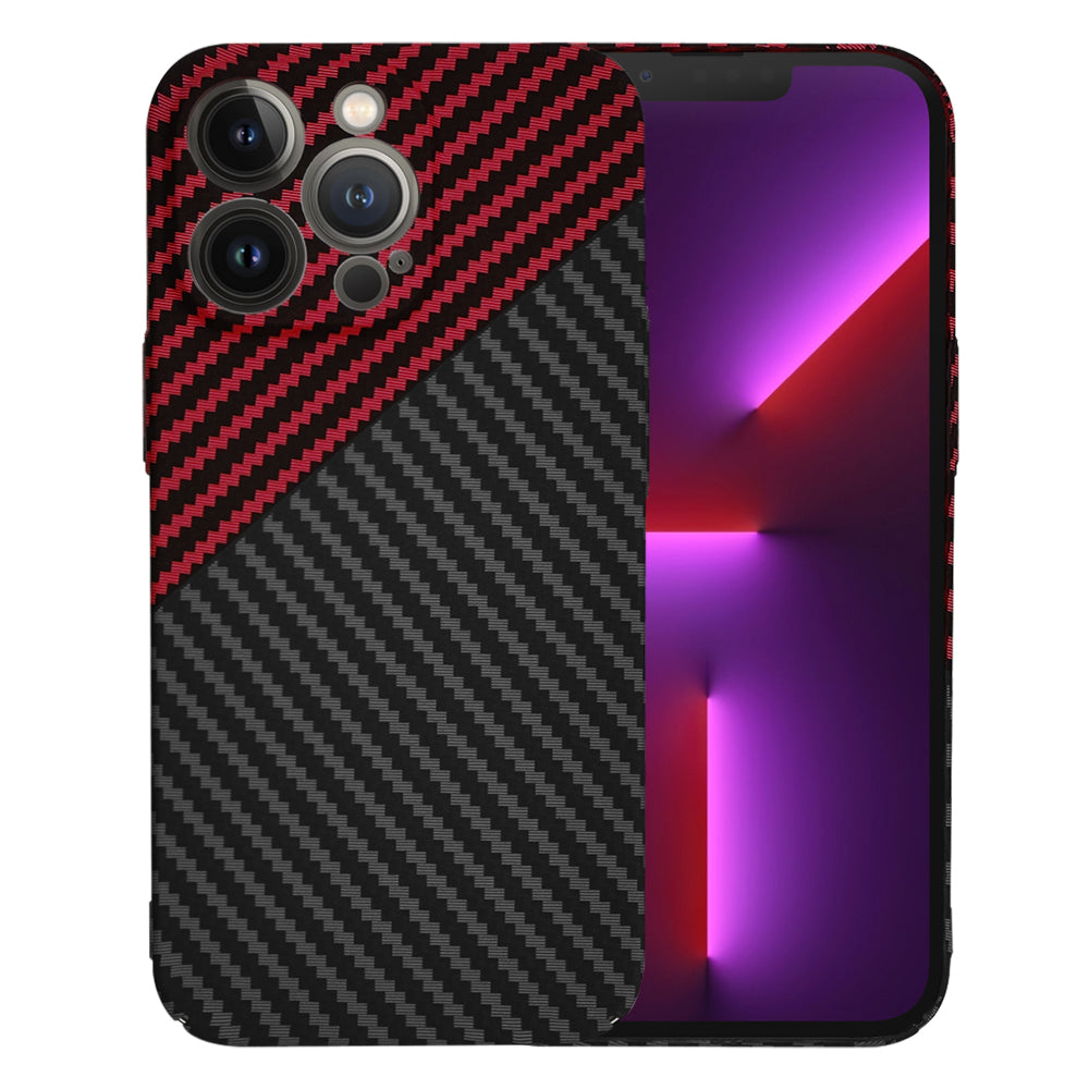 Kuori Apple iPhone 13 Pro:lle, Techsuit, Carbonite FiberShell, Musta Punainen
