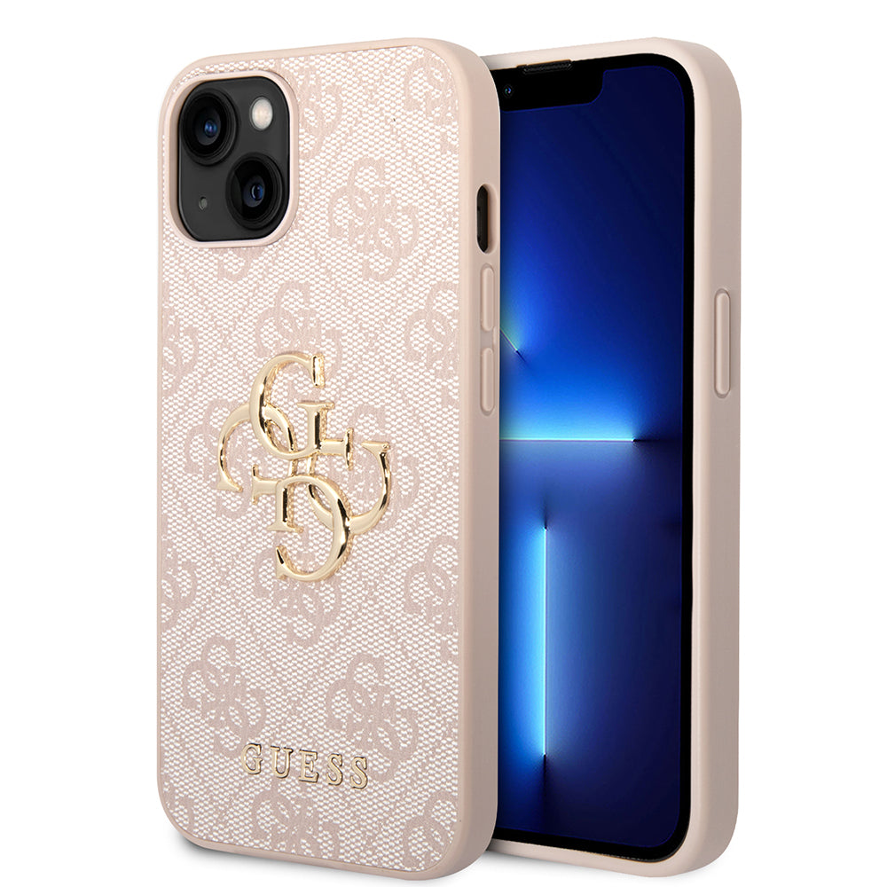 Kotelo Apple iPhone 14:lle, Guess, 4G Metal Logo, Pinkki