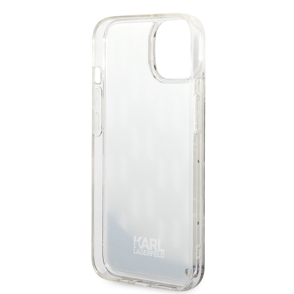 Suojakotelo Apple iPhone 14:lle, Karl Lagerfeld, Liquid Glitter Monogram, Hopea