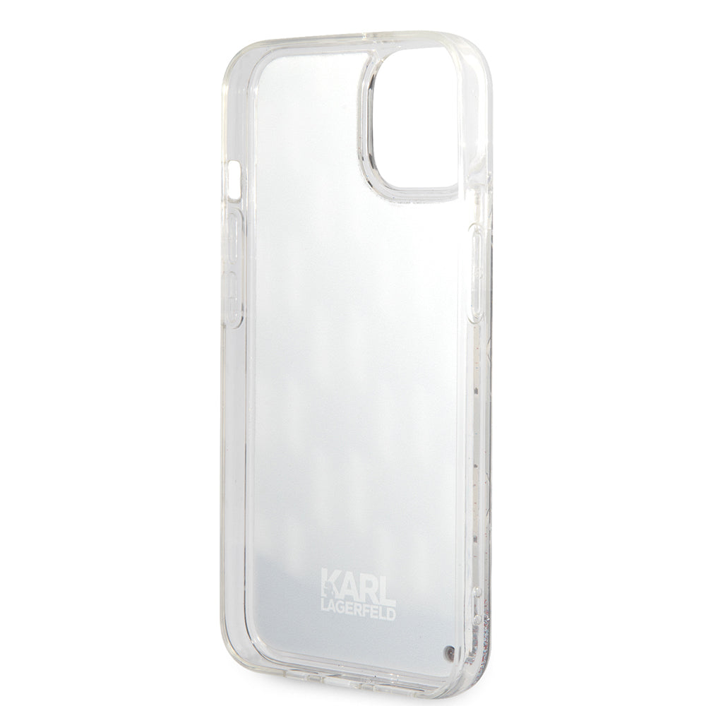 Case for Apple iPhone 14, Karl Lagerfeld, Liquid Glitter Monogram, Black