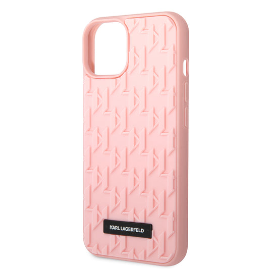 Kotelo Apple iPhone 14 Plus -puhelimelle, Karl Lagerfeld, 3D Monogram, Pinkki