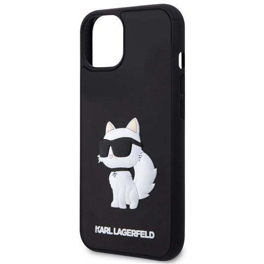 Kotelo Apple iPhone 14 Plus:lle, Karl Lagerfeld, 3D Rubber Choupette, Musta