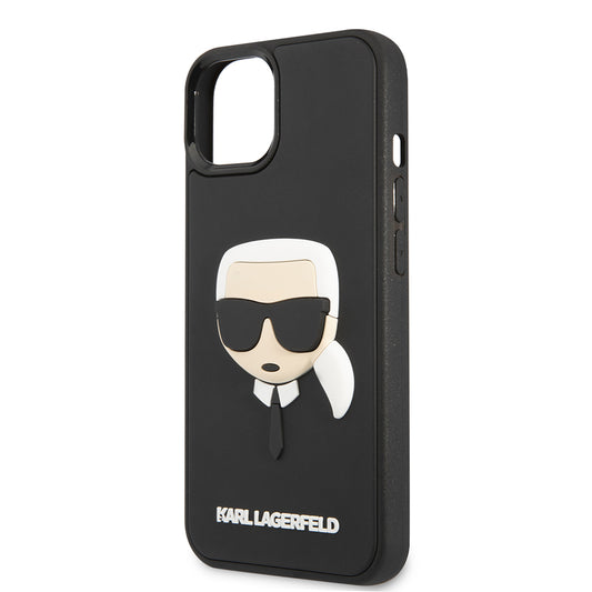 Kotelo Apple iPhone 14 Plus -puhelimelle, Karl Lagerfeld, 3D Rubber Karl's Head, Musta