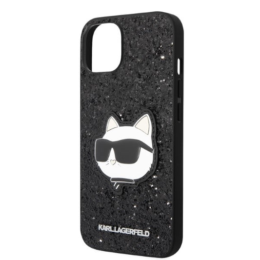 Kotelo Apple iPhone 14 Plus -puhelimelle, Karl Lagerfeld, Glitter Choupette Patch, Musta