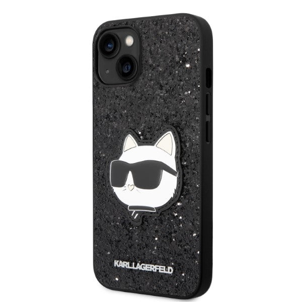 Kotelo Apple iPhone 14 Plus -puhelimelle, Karl Lagerfeld, Glitter Choupette Patch, Musta