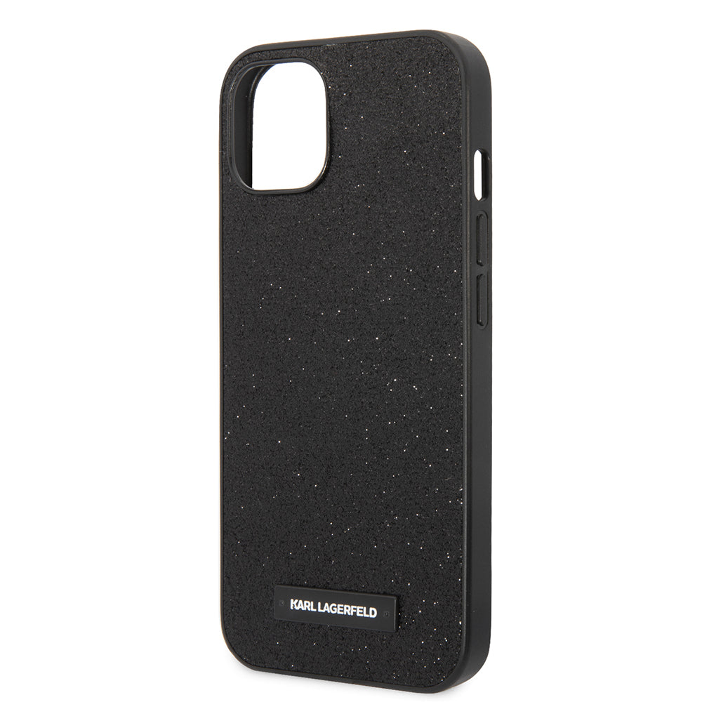 Kotelo Apple iPhone 14 Plus:lle, Karl Lagerfeld, Glitter Plaque Logo, Musta