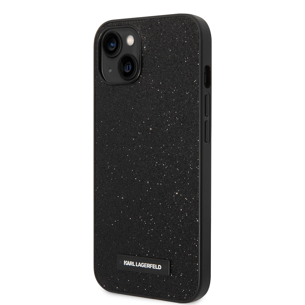 Kotelo Apple iPhone 14 Plus:lle, Karl Lagerfeld, Glitter Plaque Logo, Musta