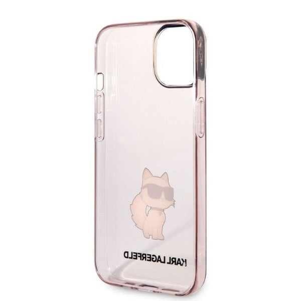 Kotelo Apple iPhone 14 Plus:lle, Karl Lagerfeld, Ikonik Choupette, Pinkki