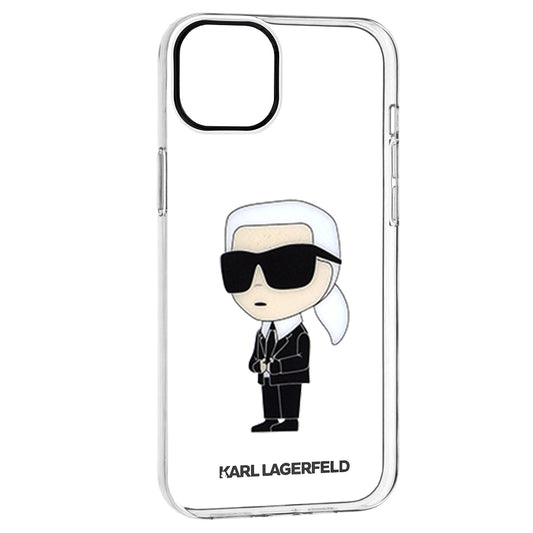 Kotelo Apple iPhone 14 Plus -puhelimelle, Karl Lagerfeld, Ikonik Karl, Läpinäkyvä