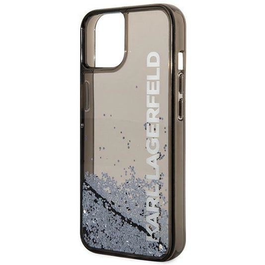 Kotelo Apple iPhone 14 Plus -puhelimelle, Karl Lagerfeld, Liquid Glitter KL Logo, Musta