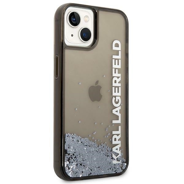 Kotelo Apple iPhone 14 Plus -puhelimelle, Karl Lagerfeld, Liquid Glitter KL Logo, Musta