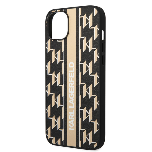 Suojakotelo Apple iPhone 14 Plus, Karl Lagerfeld, Monogram Stripe, Ruskea