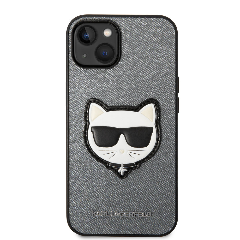 Kotelo Apple iPhone 14 Plus:lle, Karl Lagerfeld, Saffiano Choupette's Head, Hopea