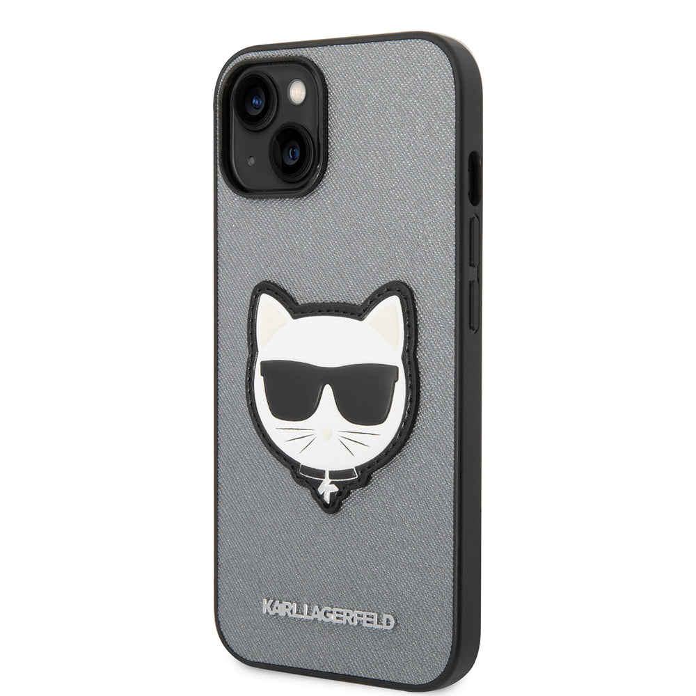 Kotelo Apple iPhone 14 Plus:lle, Karl Lagerfeld, Saffiano Choupette's Head, Hopea