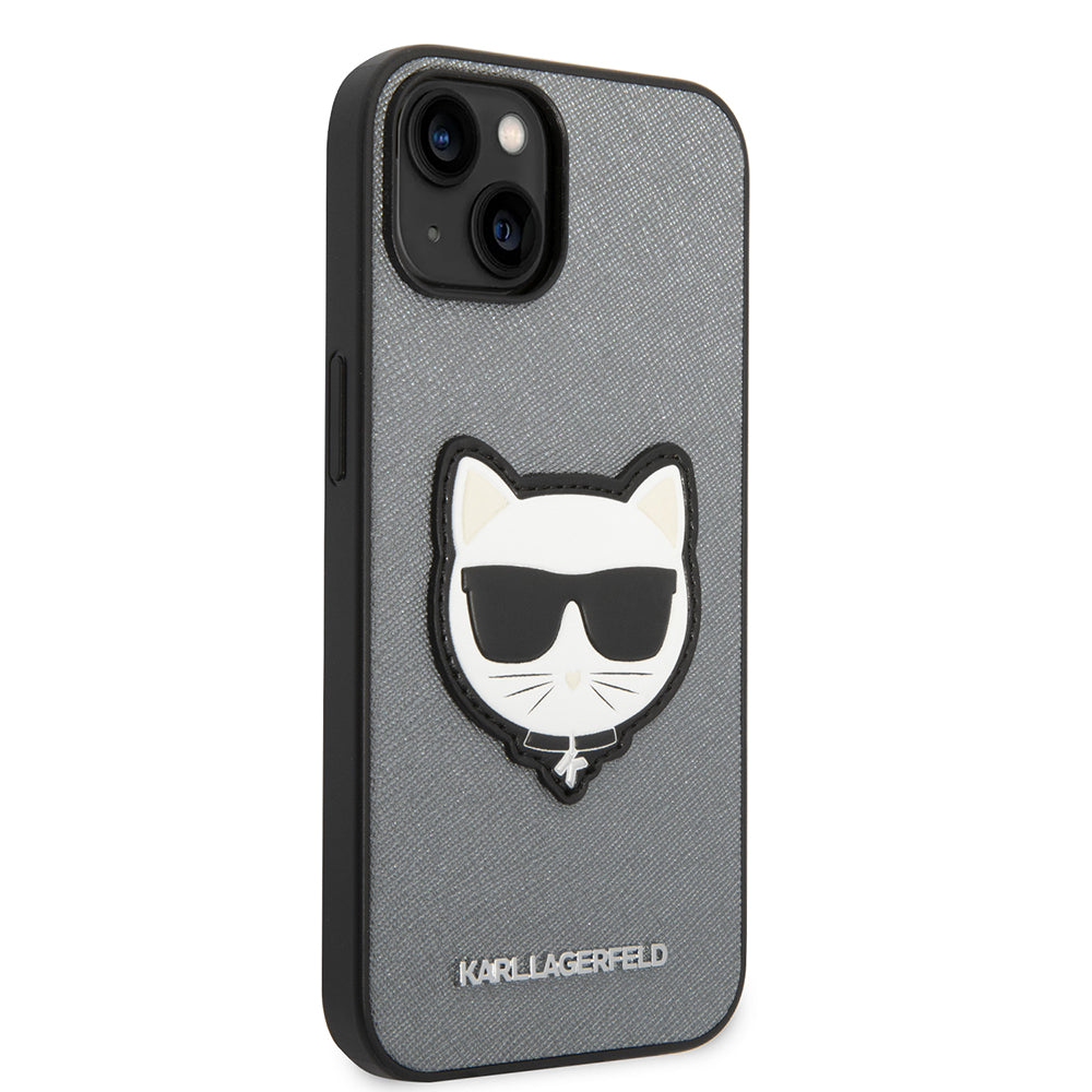 Kotelo Apple iPhone 14 Plus:lle, Karl Lagerfeld, Saffiano Choupette's Head, Hopea