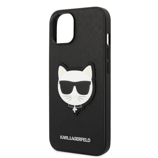 Kotelo Apple iPhone 14 Plus -puhelimelle, Karl Lagerfeld, Saffiano Choupette's Head, Musta
