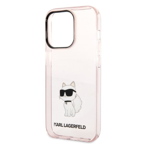 Kotelo Apple iPhone 14 Prolle, Karl Lagerfeld, Ikonik Choupette, Pinkki