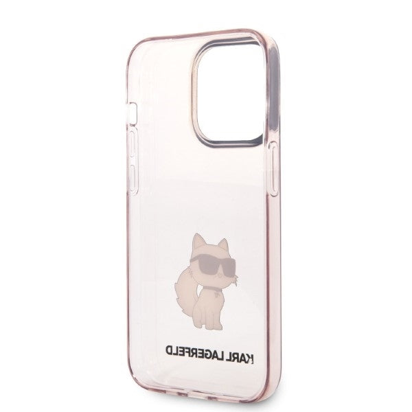 Kotelo Apple iPhone 14 Prolle, Karl Lagerfeld, Ikonik Choupette, Pinkki