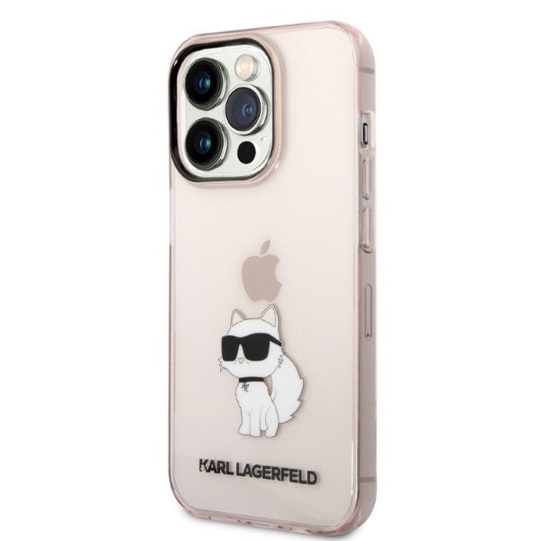 Kotelo Apple iPhone 14 Prolle, Karl Lagerfeld, Ikonik Choupette, Pinkki