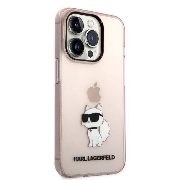 Kotelo Apple iPhone 14 Prolle, Karl Lagerfeld, Ikonik Choupette, Pinkki