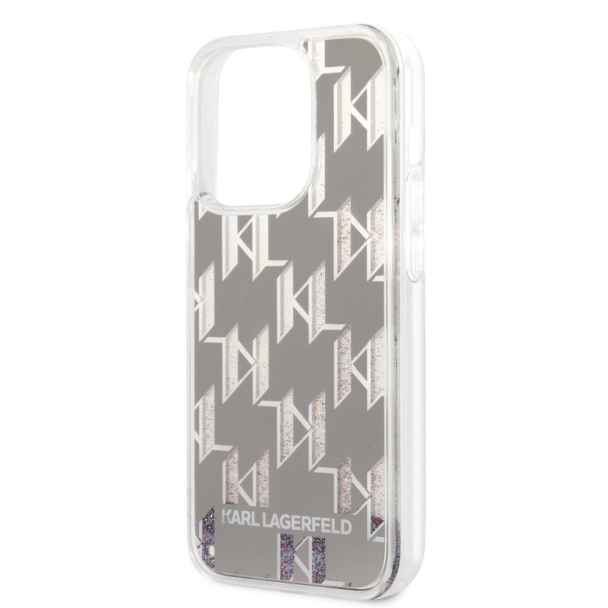 Kotelo Apple iPhone 14 Prolle, Karl Lagerfeld, Liquid Glitter Monogram, Hopea