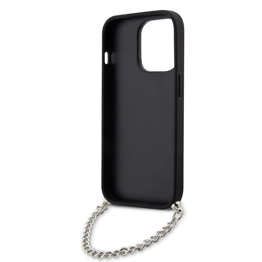 Suojakotelo Apple iPhone 14 Prolle, Karl Lagerfeld, Saffiano Monogram Chain, Musta