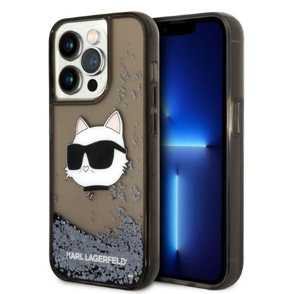 Kotelo Apple iPhone 14 Pro Max:lle, Karl Lagerfeld, Glitter Choupette's Head, Musta