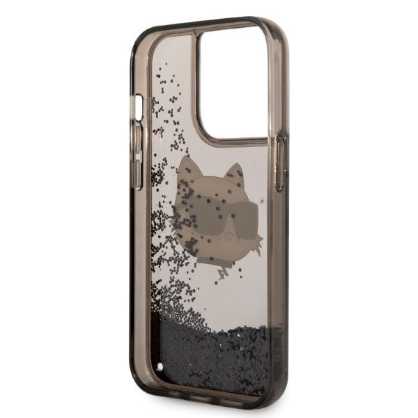 Kotelo Apple iPhone 14 Pro Max:lle, Karl Lagerfeld, Glitter Choupette's Head, Musta